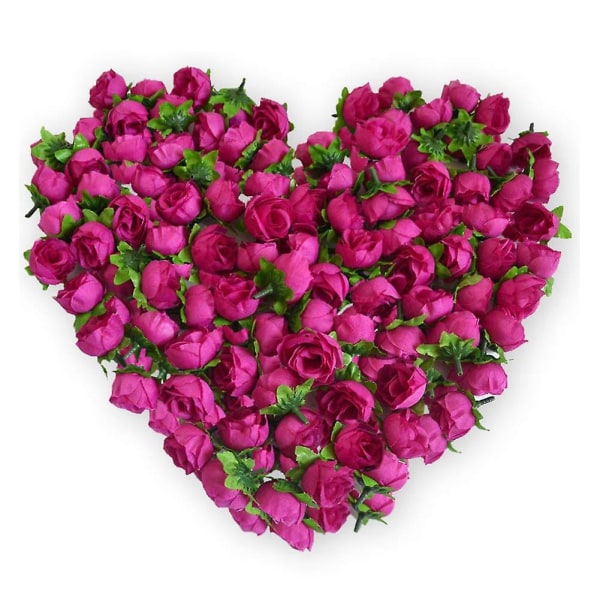 Pakke med 100 kunstig roseblomsthode Pink