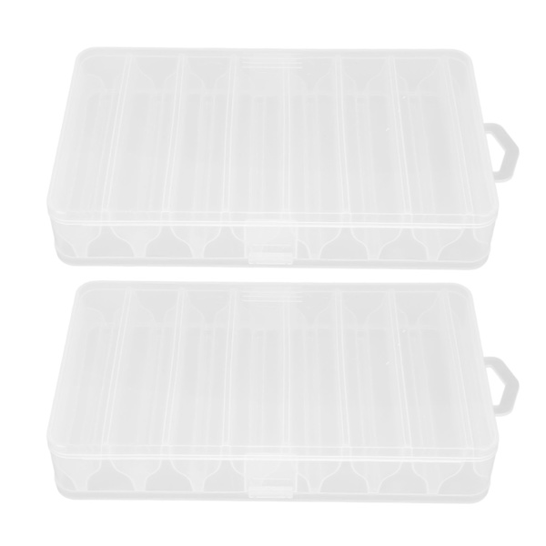 2 stk Fiskedragsboks Plast Klar Synlig Fiskedragsagn Blæksprutte Jigkroge Tilbehør Opbevaringsboks Beholder til Udendørs