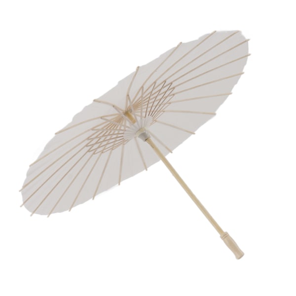 Lasten paperi sateenvarjo bambu ja paperi kiinalainen tyyli Elegantti valkoinen DIY paperi sateenvarjot koristeluun 58cm/22,8in