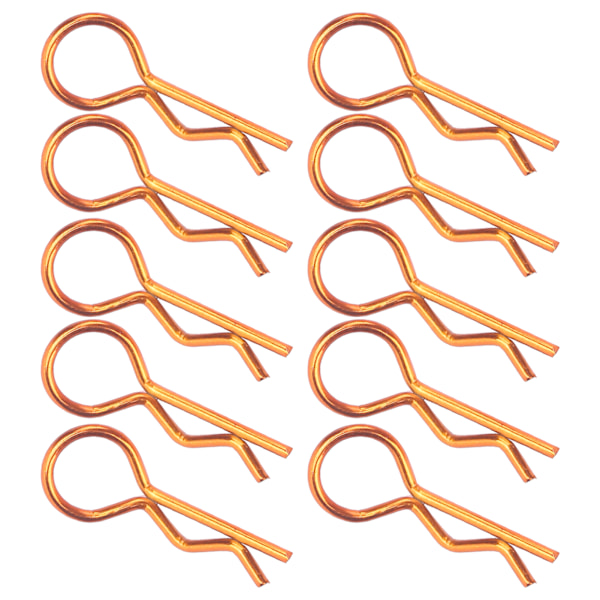 10 stk RC Bil Karosseri Klips R-Form Metall Karosseri Klips Pins for 1/5 1/6 1/8 1/10 RC Bil (bronsefarge)