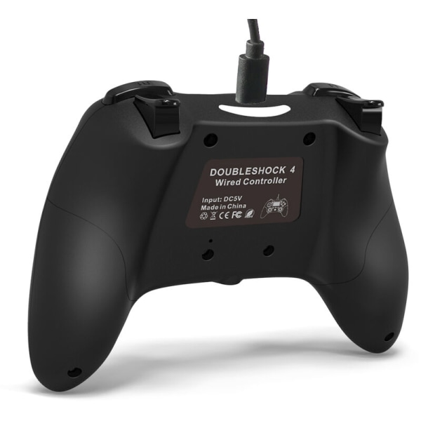 Dobbelt joystick gamepad PS4 gamepad med touchpad Kompatibel med PS4/Pro/Slim, sort kabel