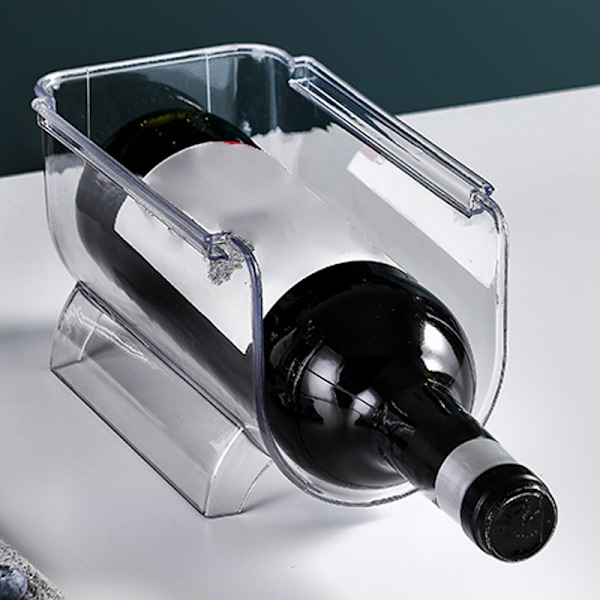 Vinorganisator Stapelbar Plast Transparent Water Bear Flaskhållare för Home Display 1 Flaska Transparent