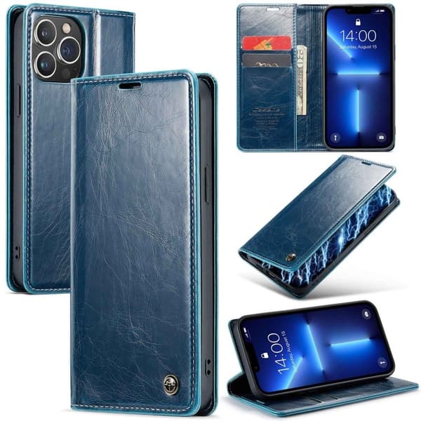 CaseMe fladt Kompatibel med iPhone 13 Pro etui - Blå Blå blue