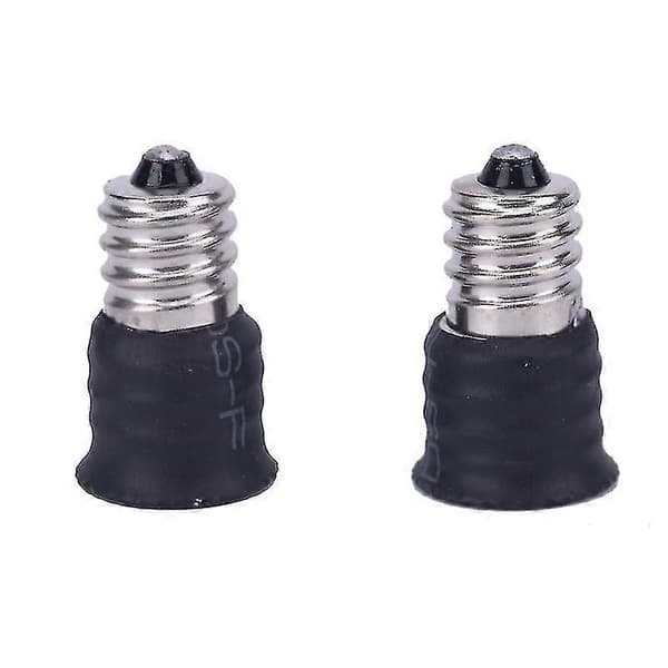 2 stk. sort E12 til E14 lampekonverter LED-lampeholder lampeadapter fatning [LD]
