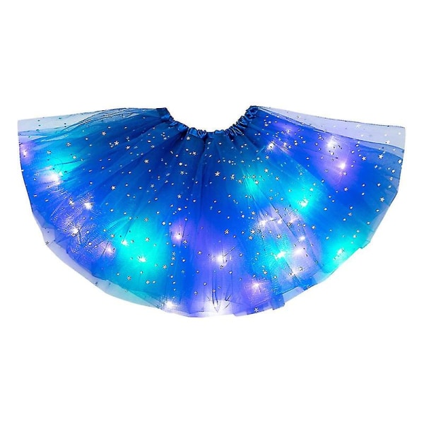 Tutu-kjol för kvinnor, tjejer, nyhet Klänning Led Light Up Star Paljetter Neon Färgglad Dansfest Kort klänning Kid