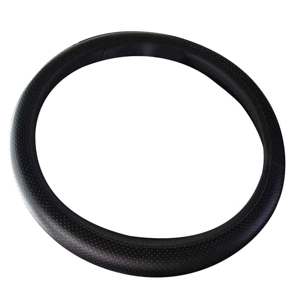 Ratrat til bil, 38 cm diameter, universal pasform, kunstlæderbeskytter til modifikation, sort