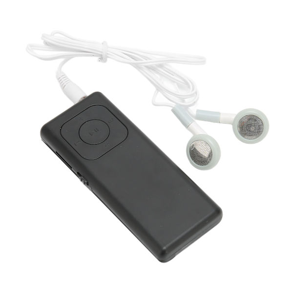 MP3-afspiller Tabfrit lydstøtte 64G hukommelseskort Bærbar minispiller til studier Arbejde Afslapning Sort