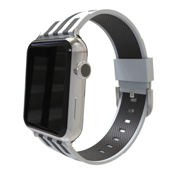 Apple Watch Series 4 44 mm silikone urrem Grå Yderside / Sort Inderside multifärg multicolor