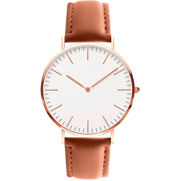 Muodikas ultraohut watch miehille ja naisille, yksinkertainen nahkaranneke watch, ruskea