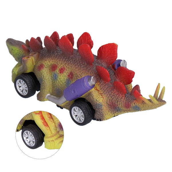 Træk Tilbage Billeksag Firehjulstræk Simulering Dinosaurmodel Børns Køretøjslegetøj Dinosaurmodelbil