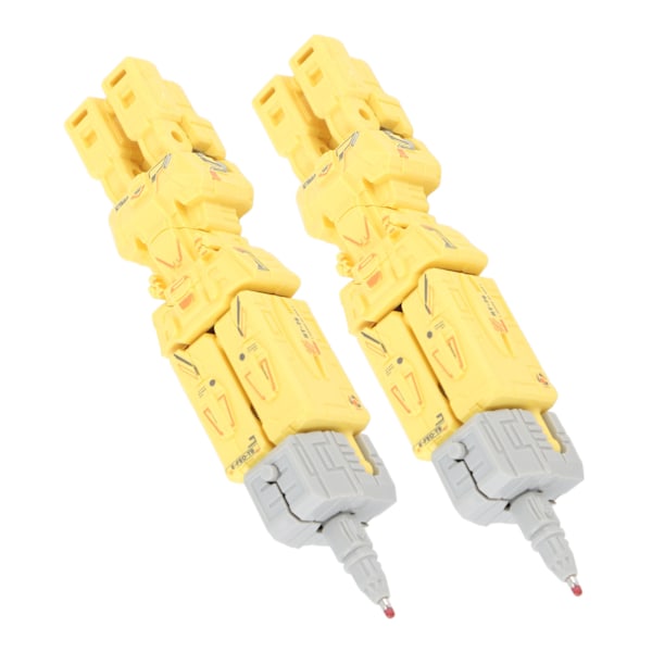 2 stk. Transformerende Robotpen Deformation Robotpen Blyant Demonterbar Student Study Stationery Gul