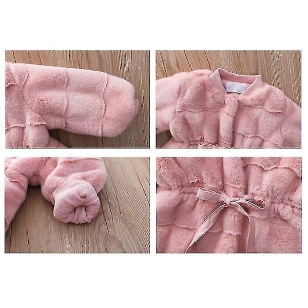 Pelsfôr Vinterjakke for Småjenter - Rosa