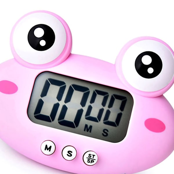 Dyr Timer Student Magnetisk Digital 100 Minutter Timing Countdown Timer med batteri til køkken Prinsesse Pink Frø