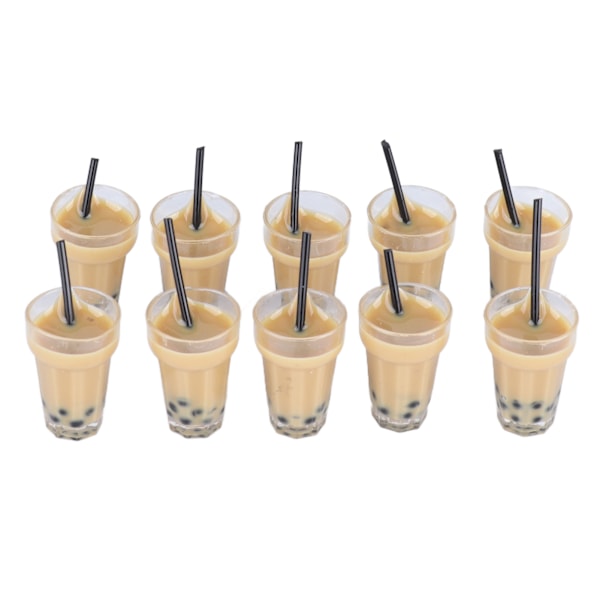 10 st Mini Milk Tea Charms Harts Dollhouse Milk Tea Mugg Dekorationer för smycken Craft DIY örhänge