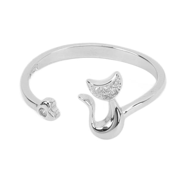 Open Ring Cat Shape Adjustable Light Cute, Trendy Women's Ring for Daily Party