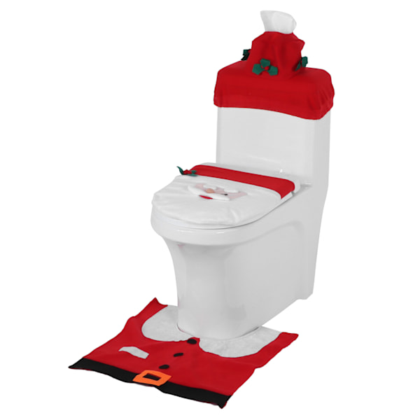 Joulu WC-istuimen peite kylpyhuoneen matto koriste WC-istuimen peite mattosetti kodin sisustus