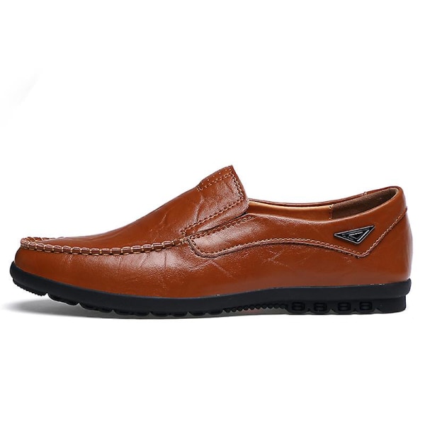 Äkta läder Herr Fritidsskor Lyxmärke 2021 Herr Loafers Mockasiner Andas Slip On Black Driving