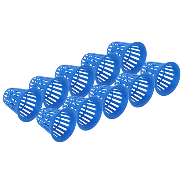 10 stk Plantningskurv Hydroponisk Dyrkningskurv Plast Plant Mesh Cup til Balkon Have Blå
