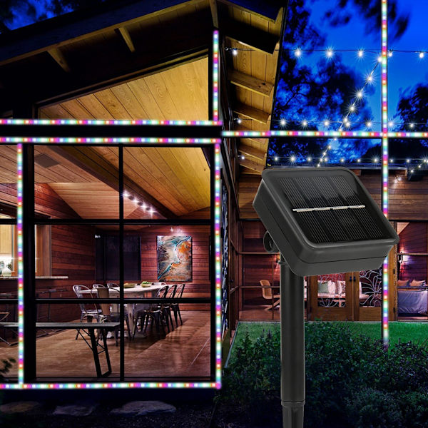 3 meter 90 LED Solenergi Vattentät flexibel ljusrand för julgran Trädgårdsdekoration Färgad