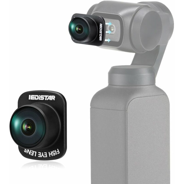 Magnetisk adsorptionstilbehør erstatning for håndholdt Fisheye-objektiv til DJI OSMO Pocket Gimbal-kamera, Model: Sort Fisheye-objektiv
