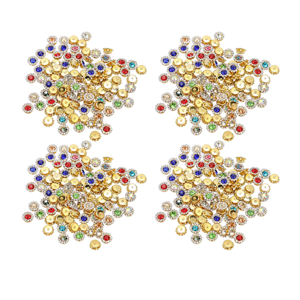 400 stk Rhinestone Knapper Assorterte Farger Lyse Solid Metall Mye Brukt Rhinestone Klo Kopp for Klær Veske Smykker DIY