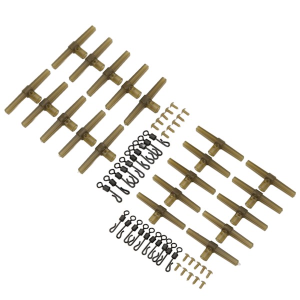 20 set Anti-tangle ärmar Sidoböjar Kit Hållbara Swivels Karp fisketillbehör Kit