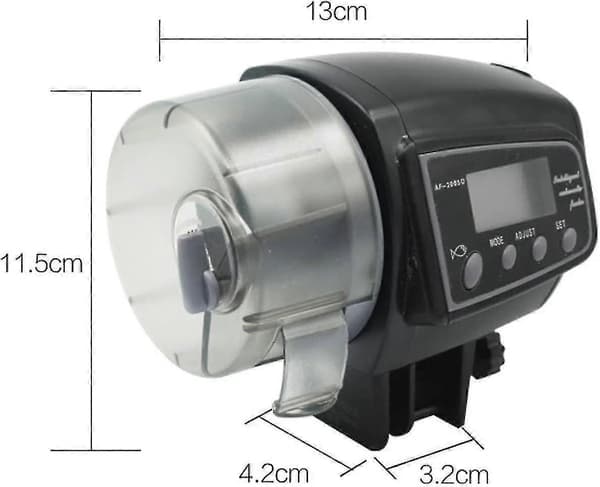 Automatisk fiskefoderautomat med LCD-skærm Akvarium Justerbar timer Intelligent dispenser