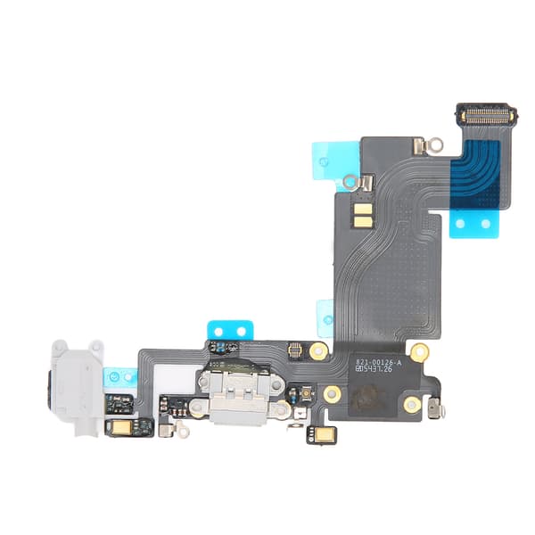 Laderportmodul USB Laderport Dockkontakt Mikrofon Hodetelefon Flexkabel Modul for iPhone 6S Plus Grå