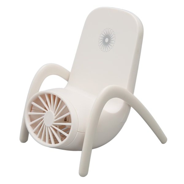 Telefon Stand Fan 3 Niveauer Justerbar USB Genopladelig Mini Håndholdt Ventilator med Blændende Lys til Udendørs Rejser Hvid