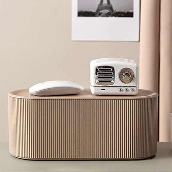 Nordisk Pluggbrett Oppbevaringsboks Tråd Kabel Oppbevaringsveske Organizer Box Sokkel Plugg Trådløs WiFi Router Brett Fest for Hushold Khaki Liten Størrelse