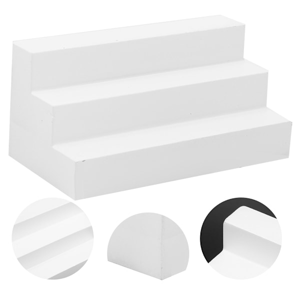 1:12 Dukkehustrappe Miniatyr Simulert Dørtrapp DIY Minimodel Leketøystilbehør Hvit Hvite Trinn