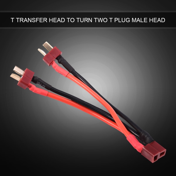 T-liitin Lipo RC -akkupaketin rinnakkaisadapteriliitin 1 naaras 2 uros 14AWG-kaapeli