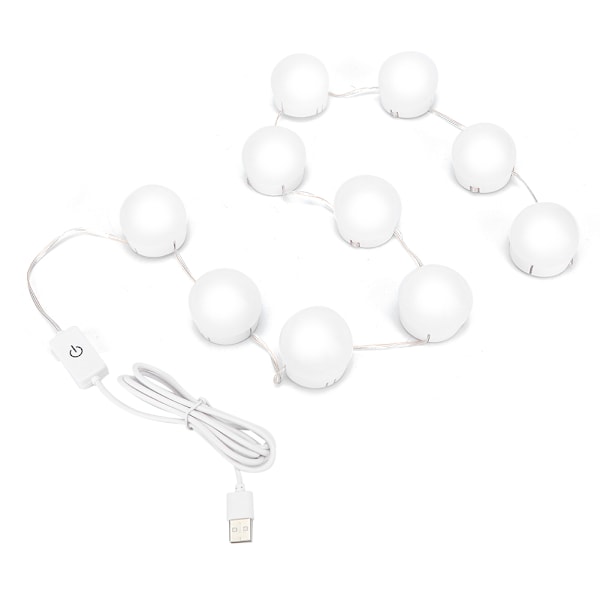 10 kpl/setti USB 3-väriset LED-valot meikkiä varten, kauneus pöytäpeili