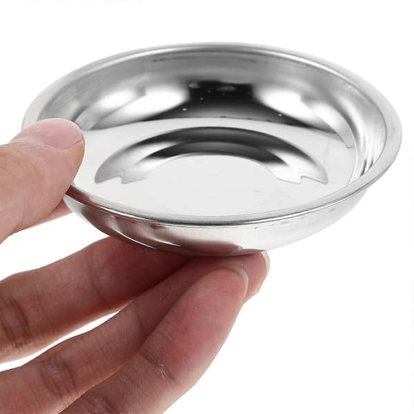 10 stk. runde tallerkener i rustfrit stål, sovseskåle, sennepstallerkener (8 cm)[LD]