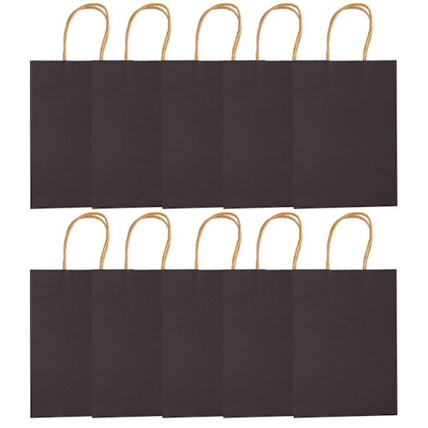 10 stk Bærbare Party Kraftpapirposer Enkle Handleposer Gavepose med Håndtak 15 x 8 x 21cm Blå