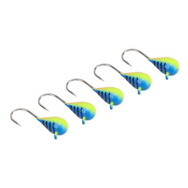 5 stk Isfiske Jiggsett Høykarbonstål Isfiskekroker Lokke for Bas Abborre Crappie Micro 5MM