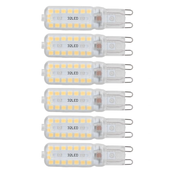 6st G9 LED-lampor 7W Dimbar 360° Belysning Ersättningslampa för Vägg Skrivbordsskåp Lampa Varm Vit 220-240V