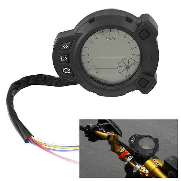 Motorcykel Instrument LCD Hastighetsmätare Vägmätare Varvräknare för Yamaha BMS125 7 färgmätare