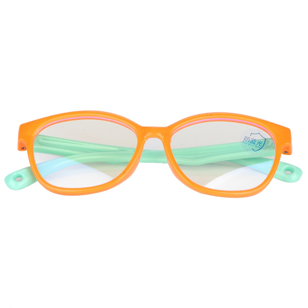 Mode Barn Baby Mjuk Bekväm Antiblått Ljus Silica Gel Glasögon (orange)