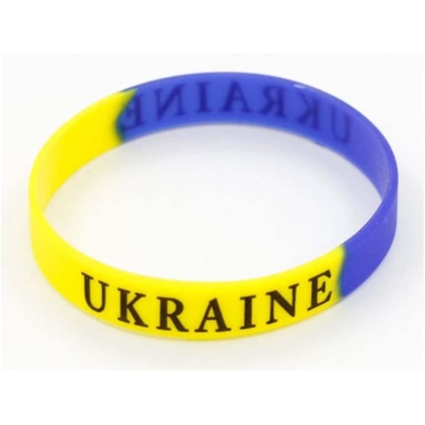 Ukrainan silikonirannekkeet seison Ukrainan rannekorun kanssa Ukrainan lippu (10 kpl)