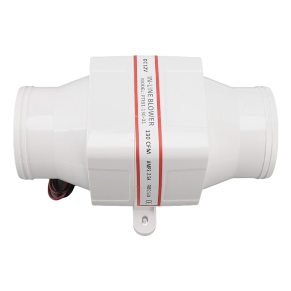 12V elektrisk indblæsningsventilator ABS-skal Marinbåd i linje lænsluftventilator Marinhytte motor Ventilationsventilator 3 tommer