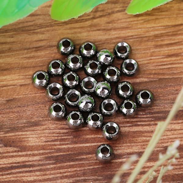 25 kpl Volframi-seoshelmiä Pyöreä nymfi-pää Pallo kalastustarvikkeet tummanikkelinen (4,6 mm)