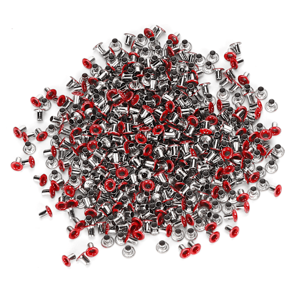 500 st Mässingsöljetter 2mm Innerhål Färgstarka Grommets Kit för Kläder Skor Väska DIY Hantverk Röd