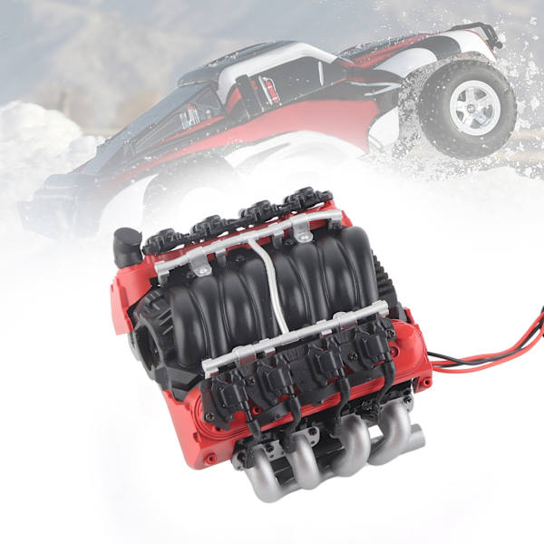 V8 1/10 RC Simulert Motordeksel Kjøler Motorvifte Universal Tilbehør for Trx4/scx10/scx10II