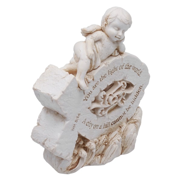 Julkrubba Figurin Vacker Prydnad Premium Resin Perfekt Gåva Robust Hållbar Ängelstaty för Hemmakontor