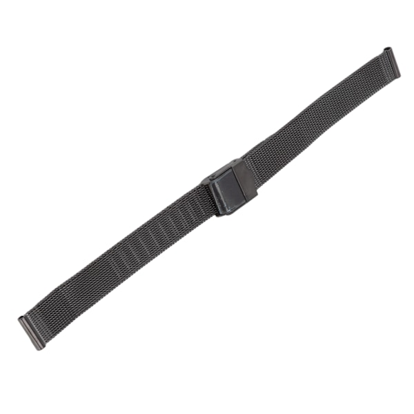 Mesh vävt klockarmband i rostfritt stål Herr Dam Justerbar ersättningsurrem Tillbehör Svart 0,47 tum