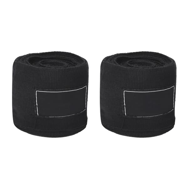 Et par sorte polyuretan 3M Boksebindinger Fighting Sanda Muay Hånd Wraps Sportsrem Sort Elastisk 3m