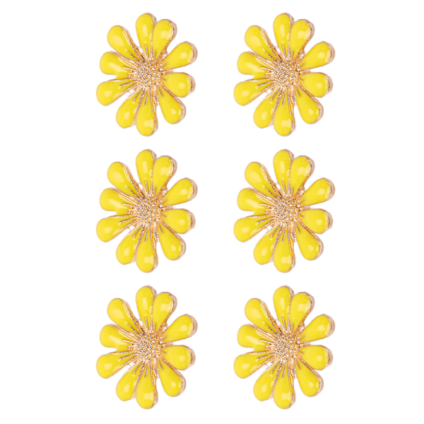 30 stk. Rhinestone Applikationer Solsikke Sommerfugl DIY Hårpynt Legeringstilbehør 1,8 cm/0,7 tommer Gul Daisy