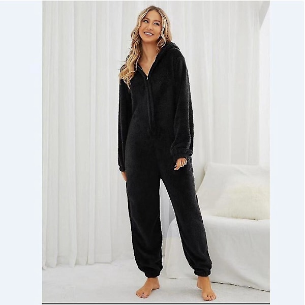 Naisten talvi lämmin fleece-hupparihaalari pyjama harmaa XL