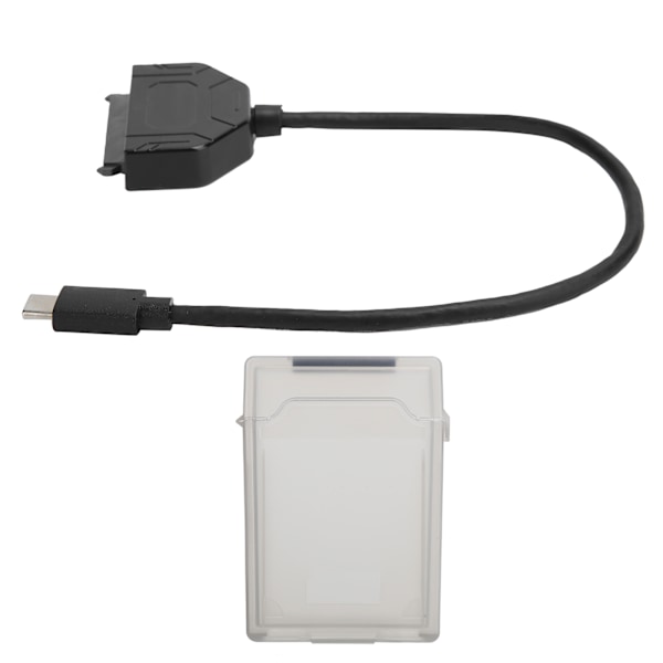 TypeC SATA Adapter 2.5in USB 3.0 10G SSD HDD Harddisk Kabel Beskyttelsesboks (Grå)